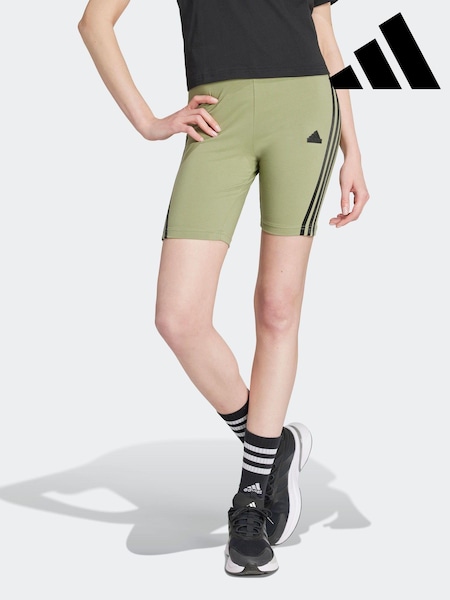 adidas Green Sportswear Future Icons 3 Stripes Bike Shorts (K98499) | €18