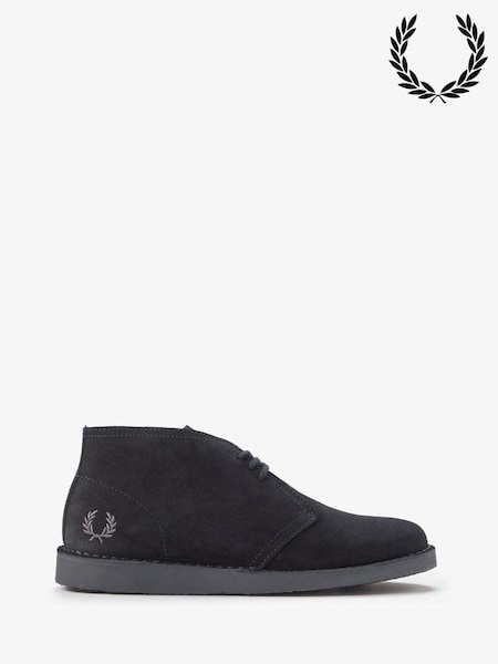 Black - Regular Fred Perry Hawley Suede Shoes