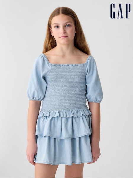 Gap Blue Smocked Denim Dress (4-13yrs) (K98603) | €13.50