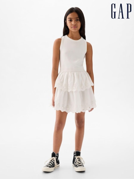 Gap White Crinkle Gauze Dress (4-13yrs) (K98630) | €23