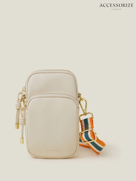 Accessorize Cream Webbing Strap Phone Bag (K98776) | AZN 55