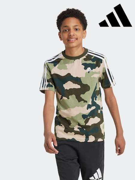 adidas Green 100% Cotton Camo T-Shirt (K98837) | €24