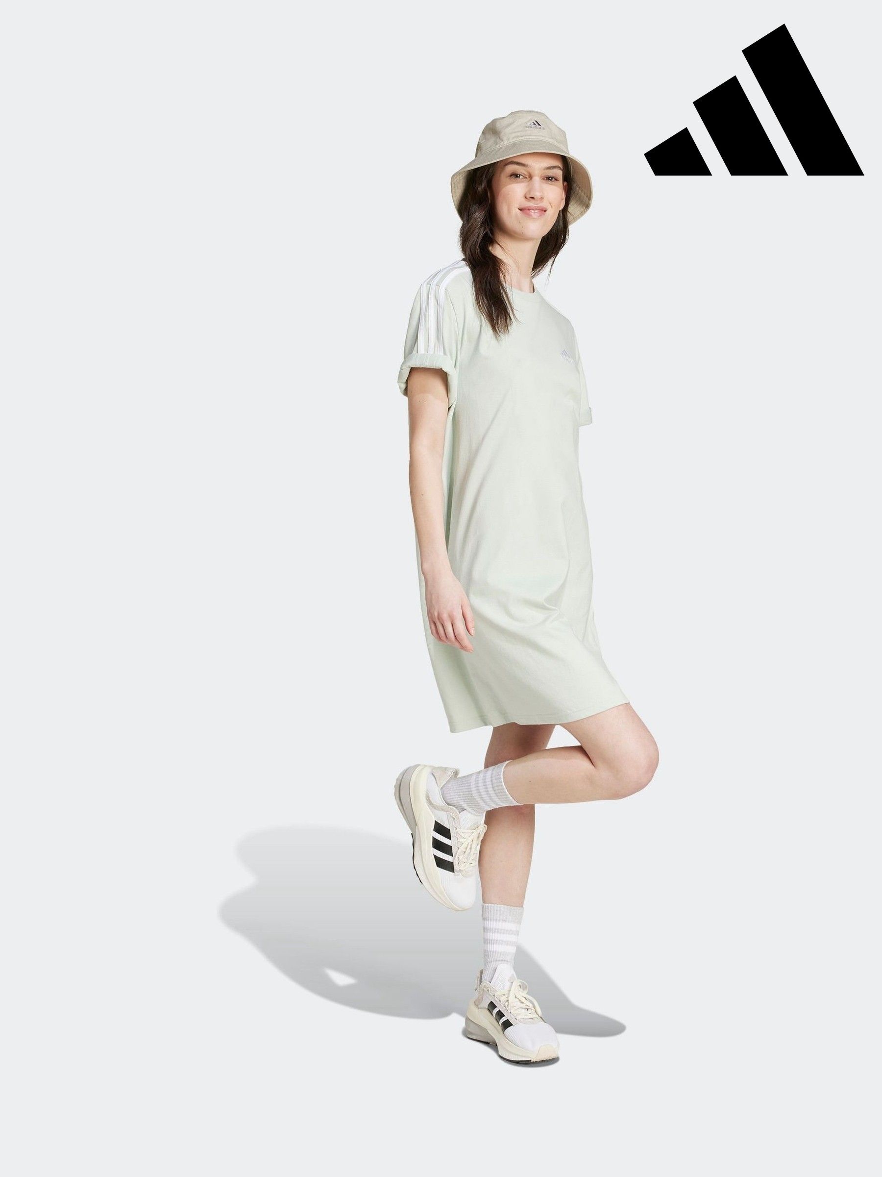 Green and white adidas dress cheap