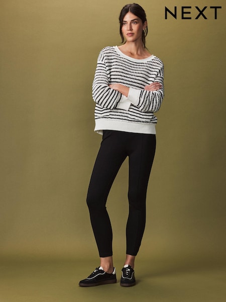 Black Ponte Waistband Detail Leggings (K98860) | €13