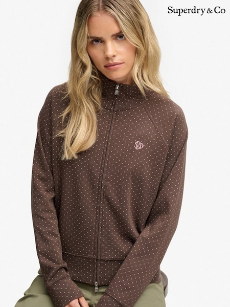 Brown - Superdry Polka Dot Sweat Shirt