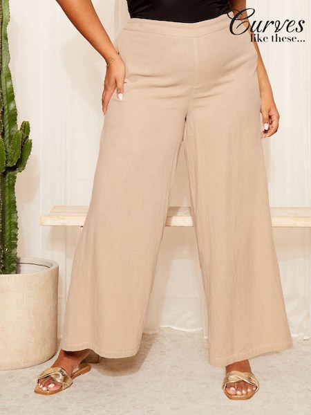 Nude - Curves Like These Lenjerie de pat Look Evazat Pantaloni (K98975) | 125 LEI