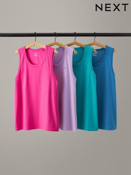Leuchtende Farben - 100% Cotton Vests 4 Pack (K99015) | 9 €