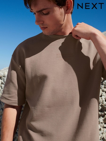 Brown Relaxed Fit Graphic Heavyweight T-Shirt (K99038) | €9