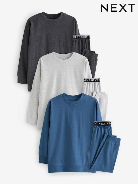 Azul/gris/antracita - Long Leg Pyjamas 3 Pack (4-16yrs) (K99097) | 37 € - 47 €