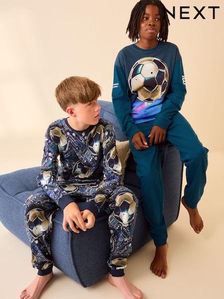 Blauw voetbal - 2 Pack Long Sleeve Pyjamas (3-16yrs) (K99143) | € 37 - € 48