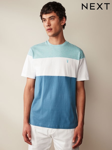 Blue Regular Fit Block T-Shirt (K99201) | €4