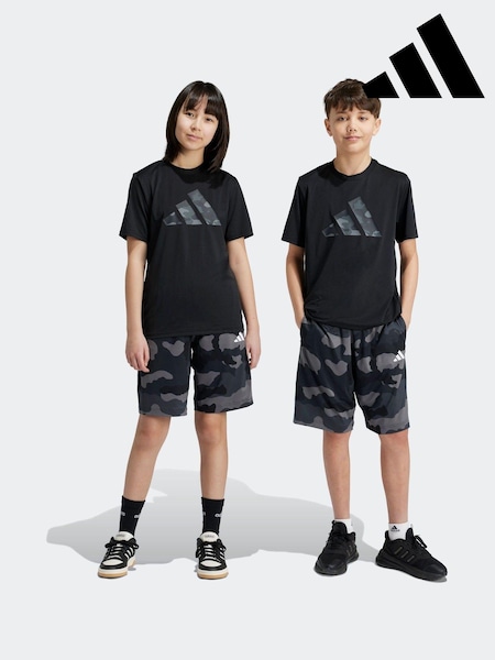 adidas Black Kids Train Essentials Seasonal Print Shorts (K99258) | €15