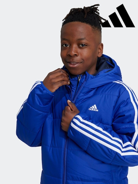 أزرق - adidas Essentials 3-Stripes Padded Jacket (K99382) | ‏174 د.إ.‏