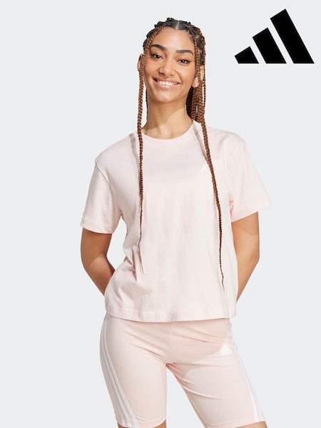 adidas Pink Small Logo 100% Cotton T-Shirt (K99414) | €12.50