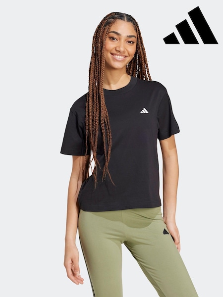 adidas Black Small Logo 100% Cotton T-Shirt (K99420) | €13.50