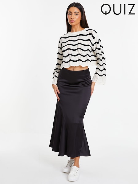 Quiz Black Satin Midaxi Skirt (K99742) | €17.50