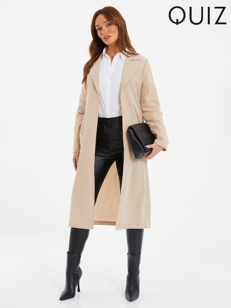 Quiz Natural Trench Coat With Tie Waist (K99751) | €30
