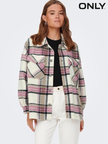 ONLY Pink Check Shacket (L02780) | €36