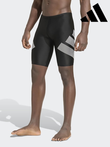 Black - Regular Adidas Big Bars Swim Jammers Shorts