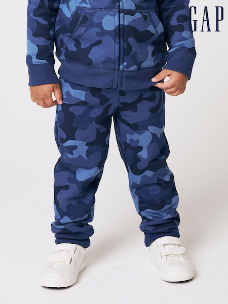 Gap Blue Camo Logo Pull On Fleece-Lined Joggers (Newborn-5yrs) (L10529) | €20