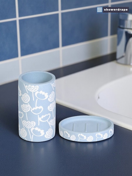 Showerdrape Buttercup Floral 2 Piece Bathroom Accessory Set