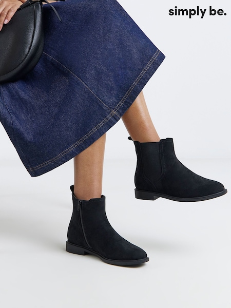 Soft Black - Simply Be Classic Chelsea Ankle Boots