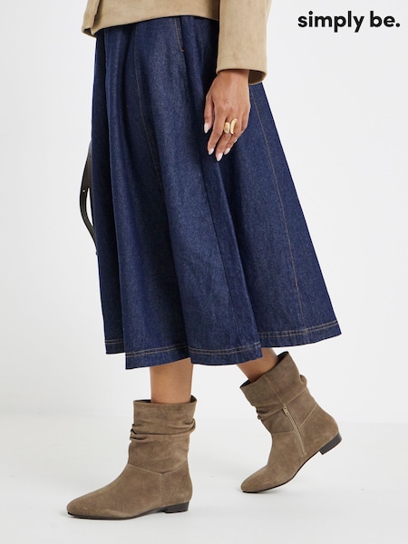 Cielisty - Simply Be Ruched Suede Ankle Boots