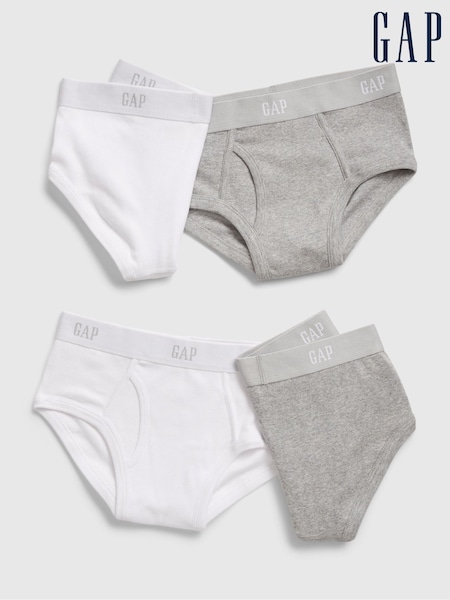 Gap Multi Kids Organic Cotton Logo 4 Pack Briefs (4-13yrs) (L15988) | €15.50