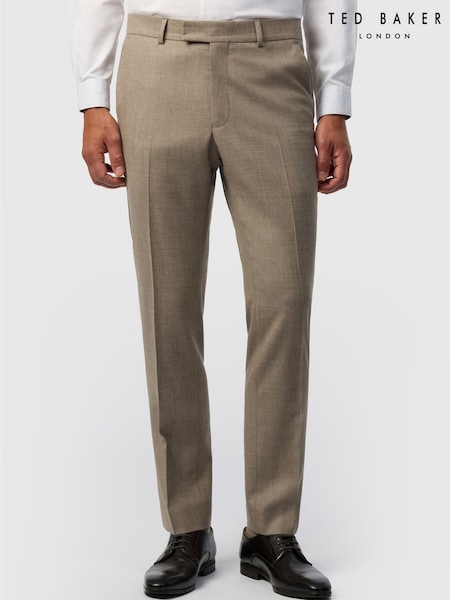 Hafer, Braun - Regular Ted Baker Tailoring Fit Stretch Flannel Trousers