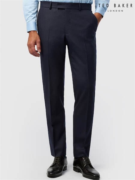Blau - Regular Ted Baker Tailoring Tailored Fit Stretch Flannel Trousers