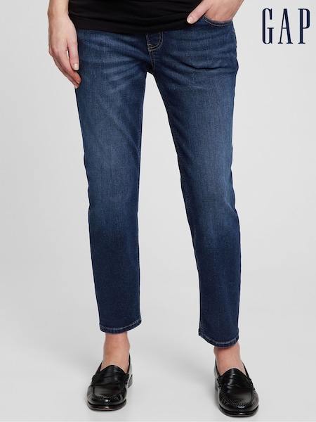 Gap Dark Wash Blue Maternity Over The Bump Cheeky Straight Jeans (L19589) | €57