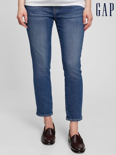Gap Mid Indigo Blue Maternity True Waistband Full Panel Vintage Slim Jeans (L19593) | €37