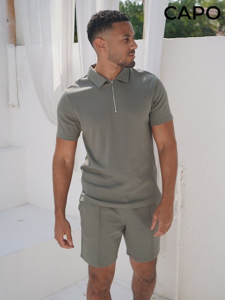 Black - Regular Capo Jersey Slub Cuban Polo Shirt