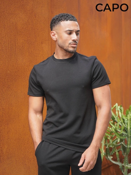 Black - Regular Capo Aztec Revere T-shirt