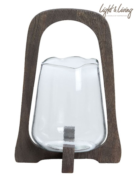 Light & Living Hurricane 18x265 Cm Anosy Glass Clearwood Matt Candle Holder