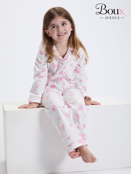 White/Pink Heart - Boux Avenue Fleece Pyjamas In A Bag