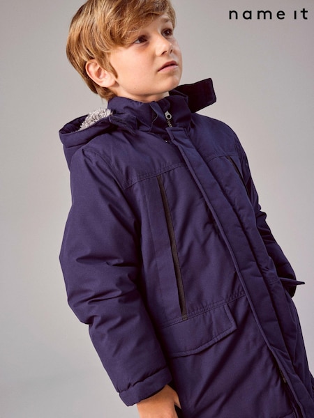 Name It Navy Teddy Lined Parka With Detachable Hood (L31538) | €22 - €24