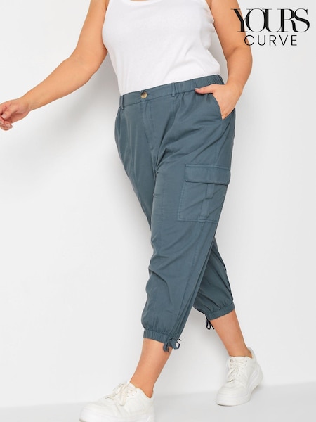 Yours Curve Grey Cargo Cropped Trouser (L49197) | €16.50