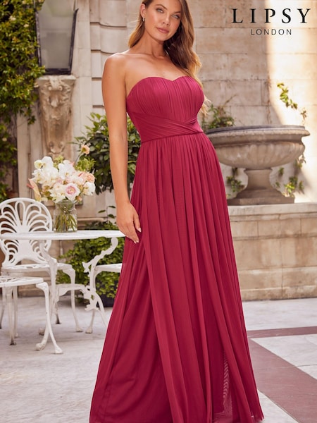 Lipsy Red Petite Bridesmaid Bella Multiway Bandeau Bridesmaid Dress (L52733) | €38