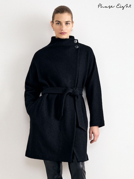 Black - Phase Eight Jennifer Knit Coat