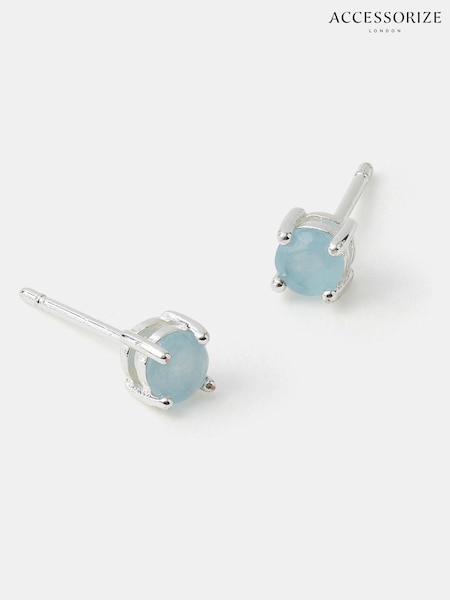 925 Sterling Sølv - Accessorize blå kvarts øredobber