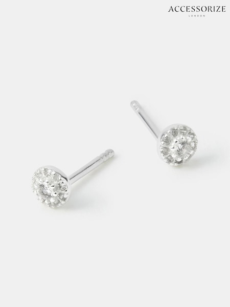 925 Sterling Silver - Accessorize Halo Stud Earrings