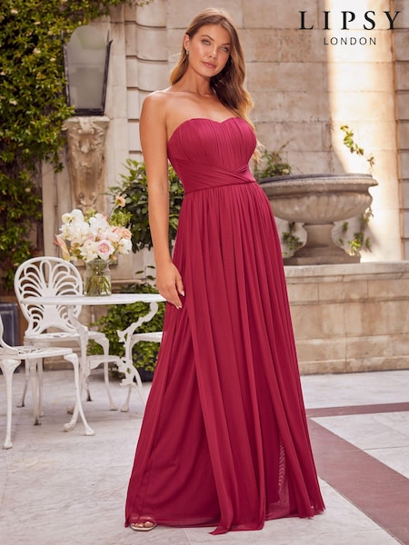 Lipsy Red Bridesmaid Bella Multiway Bandeau Bridesmaid Dress (L85498) | €24