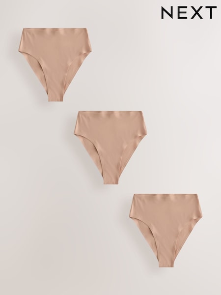 Praline/Nude - No Vpl Invisible Comfort Knickers 3 Pack
