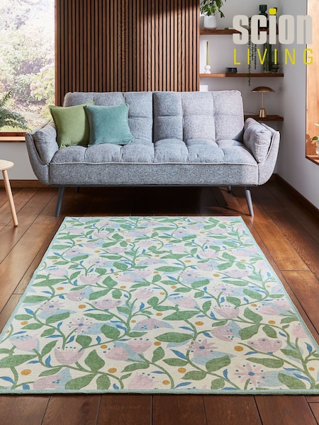 Scion Dancing Daisies Juniper/violet Washable Rug