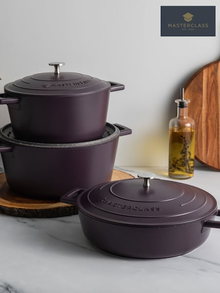 Masterclass Set Of 3 Cast Aluminium Casserole Dishes