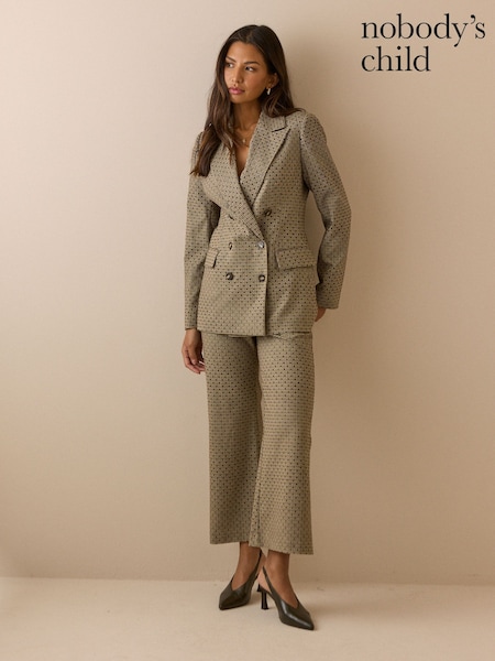 Brown - Nobodys Child Db Polka Dot Heritage Check Blazer