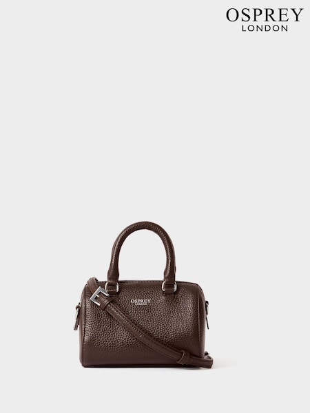 Brown - Osprey London The Madison Mini Leather Barrel Bag