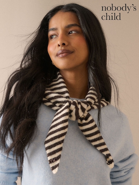 Noir - Nobodys Child Stripe Small Triangle Scarf
