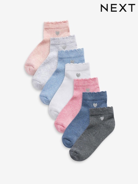 Multi - 7 Pack Cotton Rich Embroidered Cushioned Sole Trainer Socks (M01590) | 82 LEI - 89 LEI